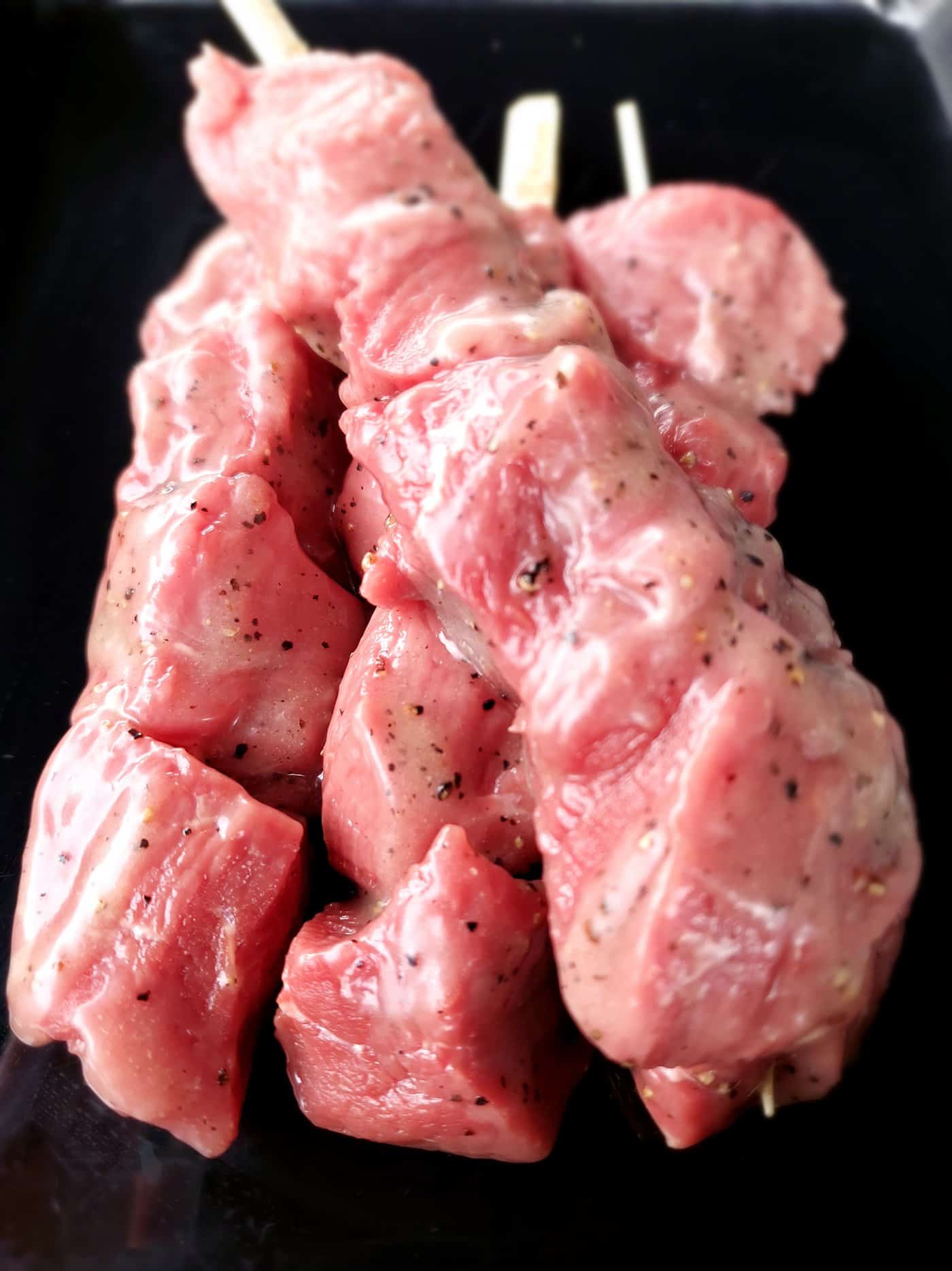 Ossenhaas brochette (zeezout en lampong peper)